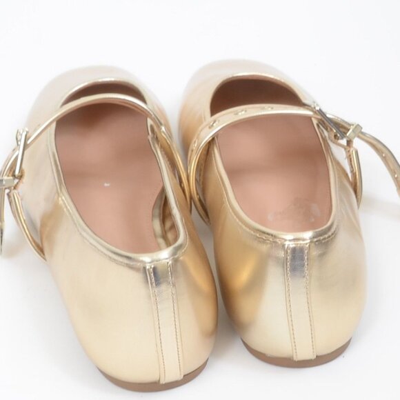 Steve Madden Women's 10M Gold Metallic Mary Jane Flats Cosplay School Fairy - Picture 5 of 7